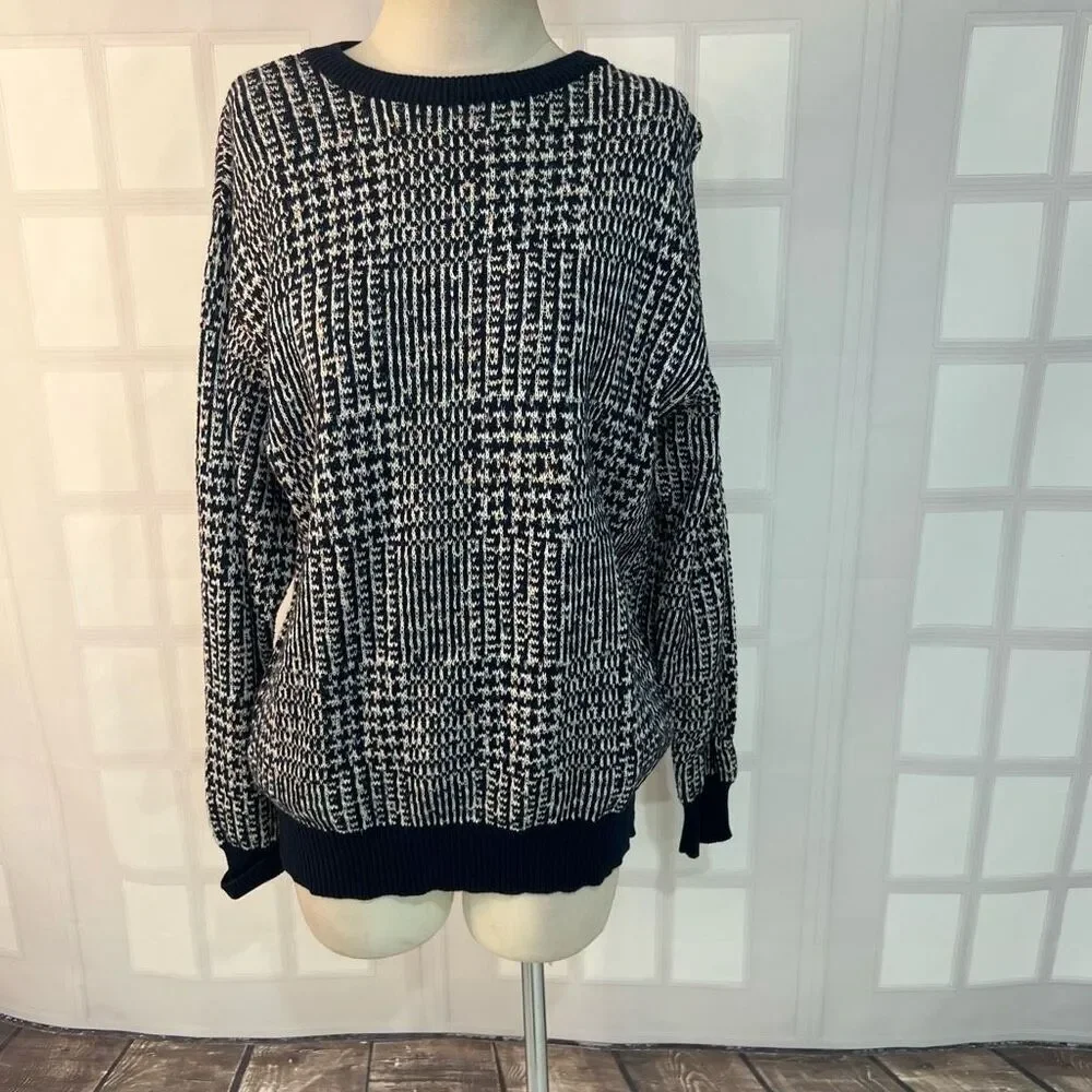 Vintage Abercrombie & Fitch Multicolor Crew Neck 100% Cotton Sweater Large